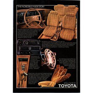 1979 Toyota Supra Luxury Interior Vintage Print Ad Inside Story 70s Wall Art